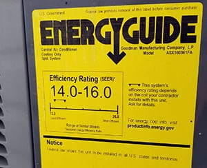 Yellow Energy Guide label