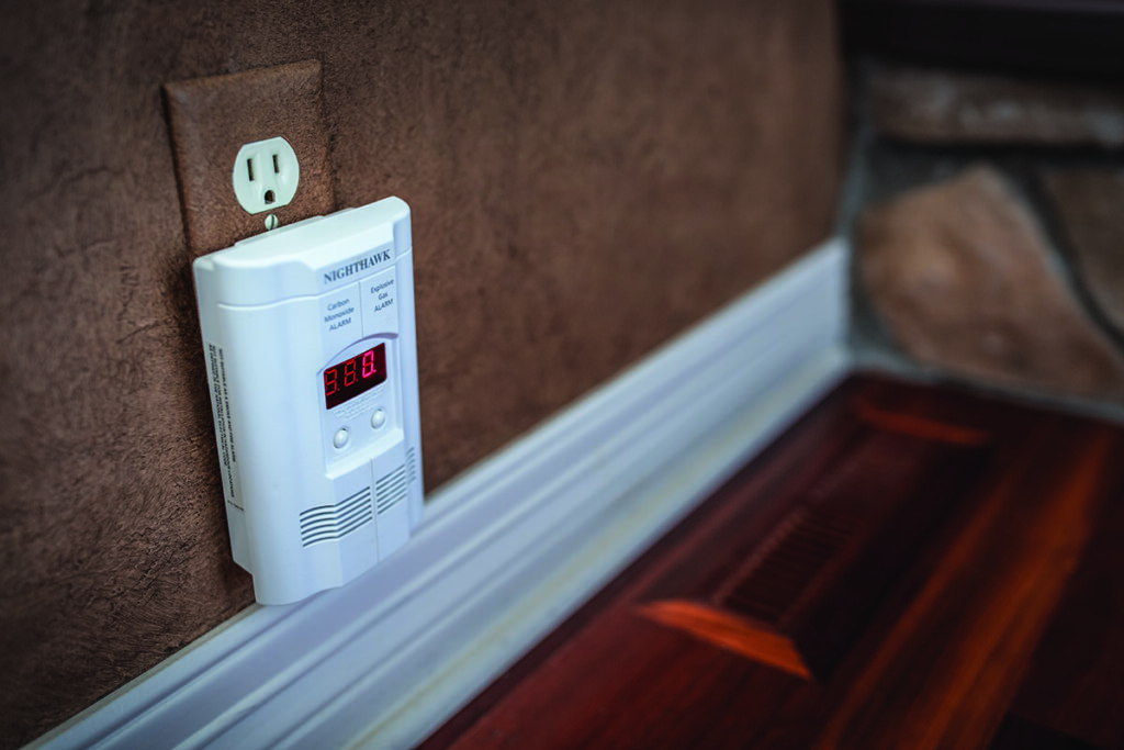 CO Detector on a wall in a home